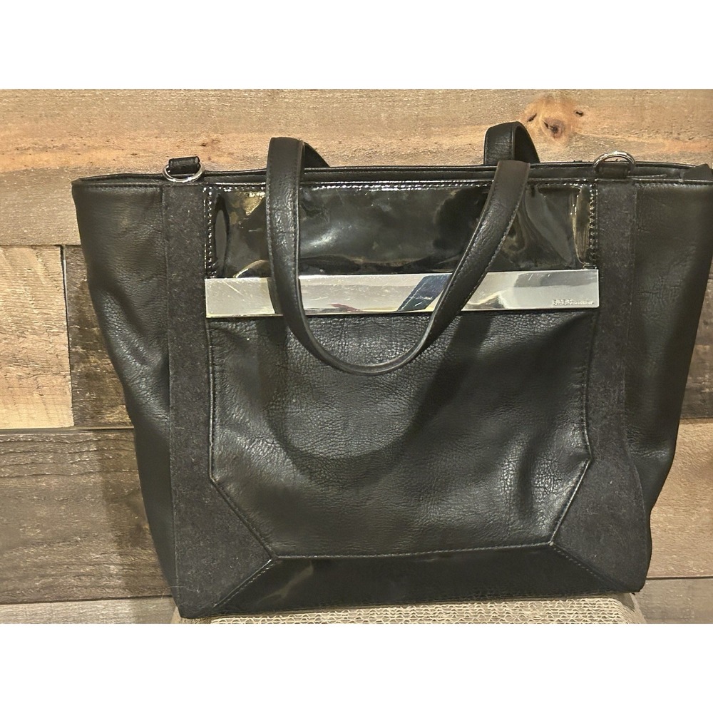 BCBG Paris Women's Black Tote/Shoulder Bag Oversized Tote Boho-chic